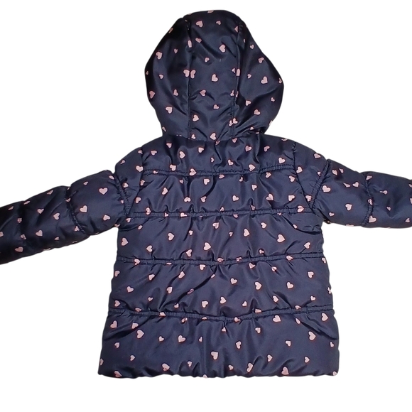 OshKosh B’gosh Heart Print Winter Puffer Jacket 3T - Picture 8 of 9